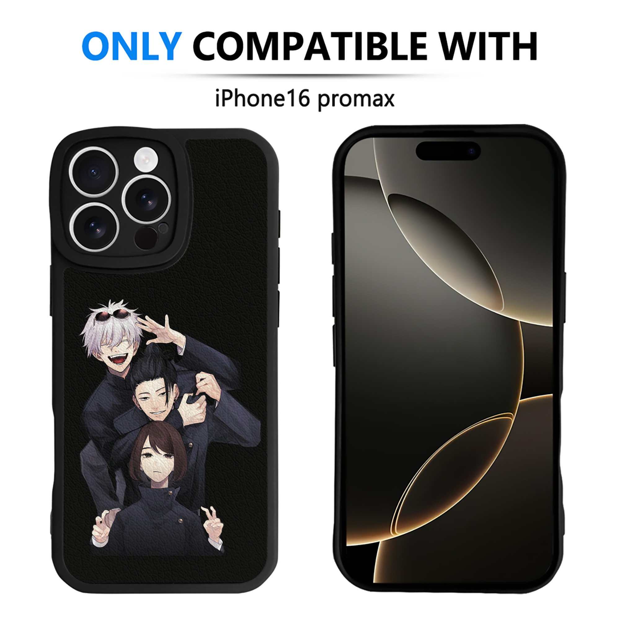 （画像用） 呪術廻戦 Jujutsu Kaisen 【iPhone 16シリーズ対応】シリコンスマホケース（レザー調） 材質：シリコン